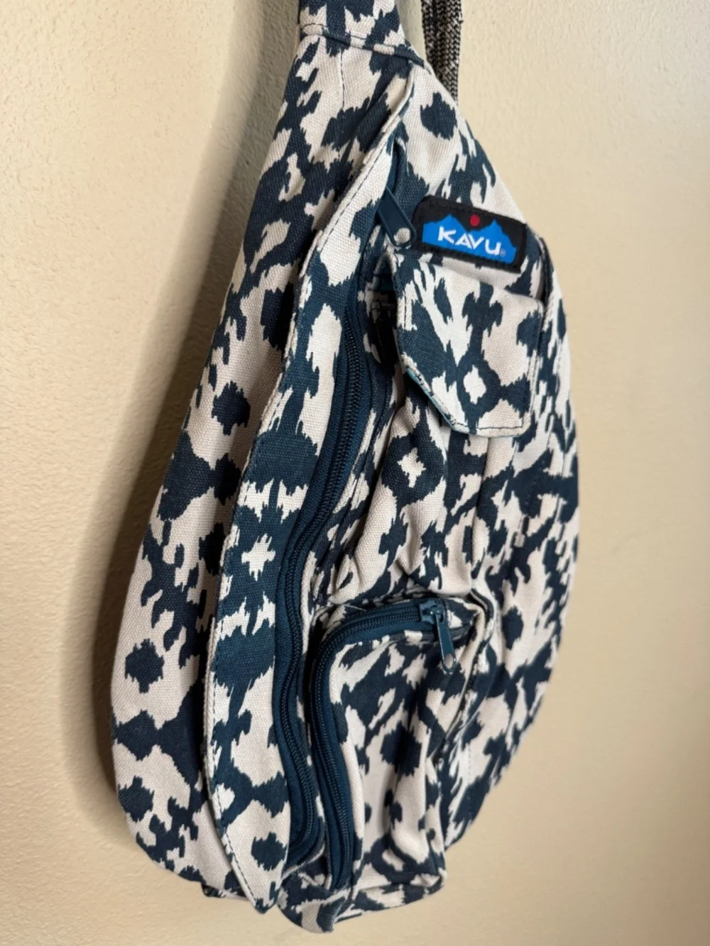 KAVU Mini Rope Bag Cotton Crossbody Sling ​ - Blue Blot